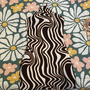 Windsor Black and White Swirl Mini Dress